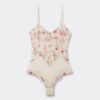 Bodysuit i tyll och spets med Pretty Flowers-tryck