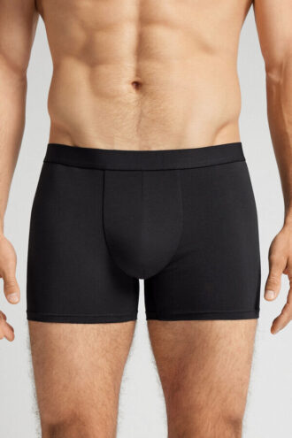 Boxershorts i bomull med synlig resår