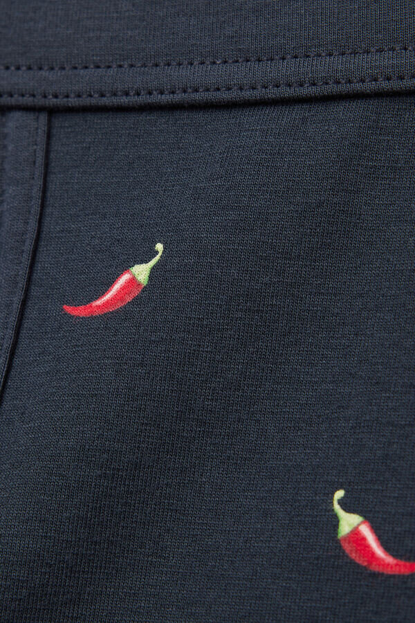 Boxershorts i högkvalitativ bomull med tryck av chilipeppar Boxershorts i högkvalitativ bomull med tryck av chilipeppar