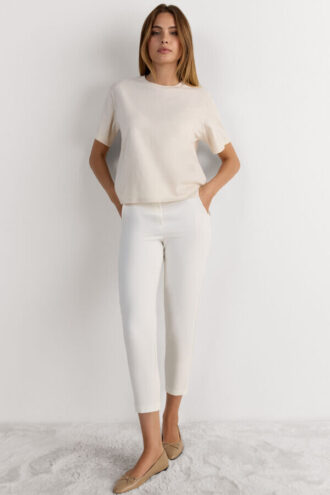 Boxig kortärmad topp i bomull