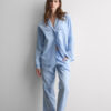 Chambray Ni lång pyjamas i bomull och modal Chambray Ni lång pyjamas i bomull och modal