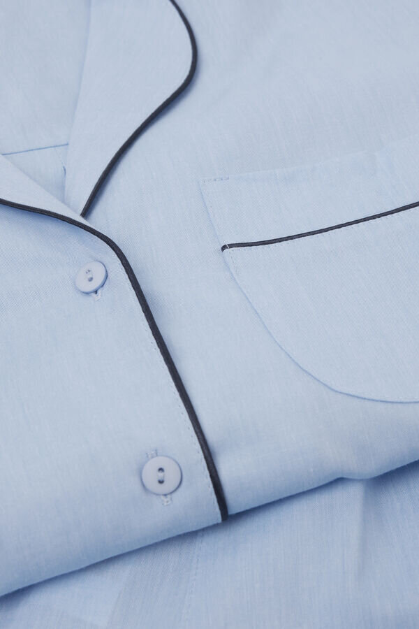 Chambray Ni lång pyjamas i bomull och modal Chambray Ni lång pyjamas i bomull och modal