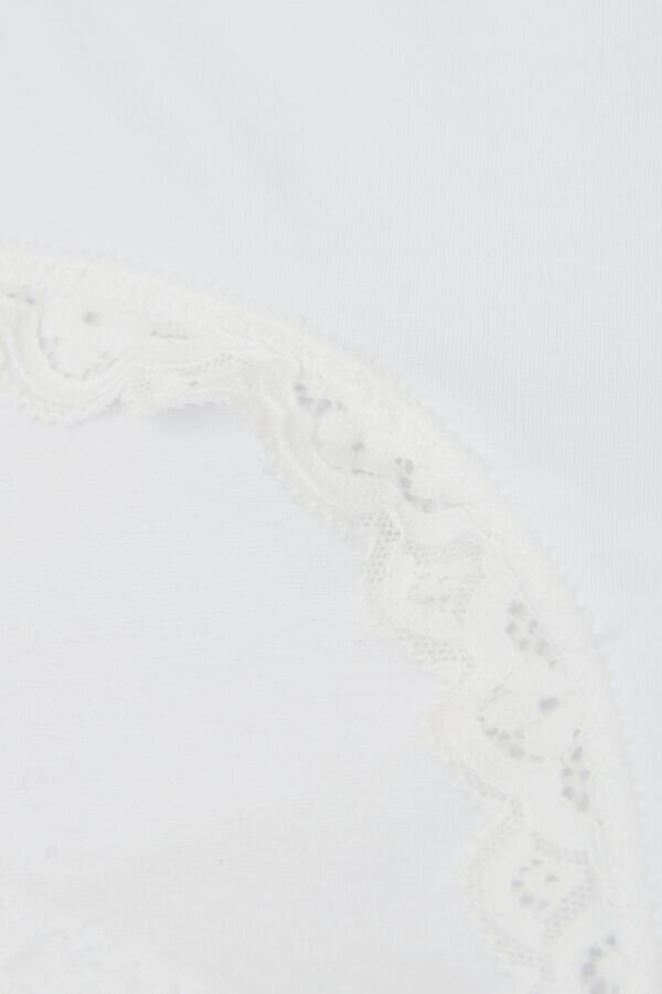 Högmidjade hipsters i bomull och spets Högmidjade hipsters i bomull och spets