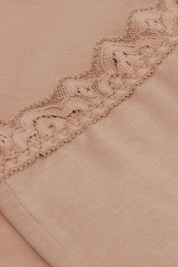 Högmidjade hipsters i bomull och spets Högmidjade hipsters i bomull och spets