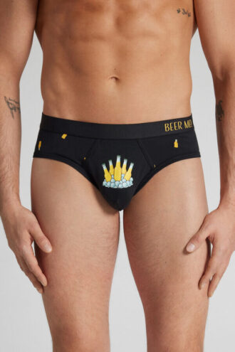 Kalsonger i högkvalitativ bomull med ölflaskamönster