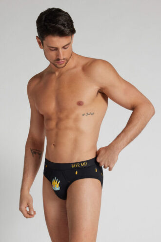 Kalsonger i högkvalitativ bomull med ölflaskamönster