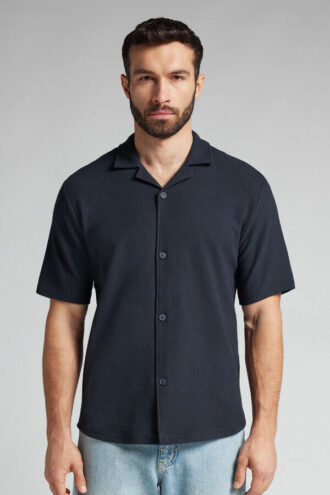 Kortärmad bowling skjorta