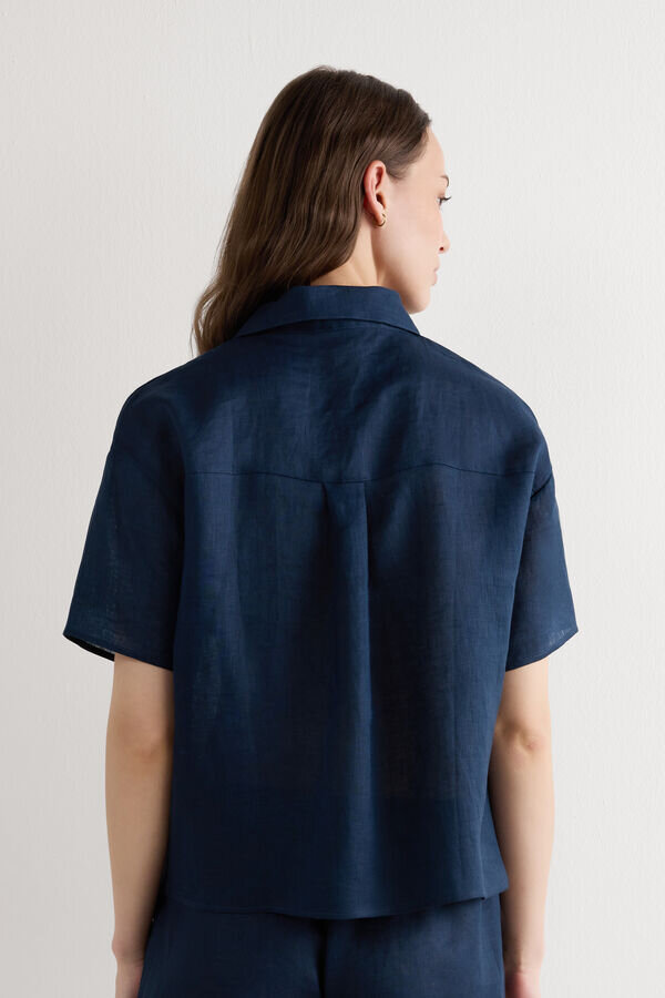 Kortärmad skjorta i ren linne Kortärmad skjorta i ren linne