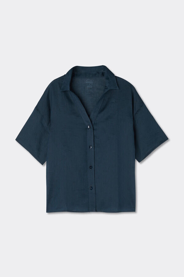 Kortärmad skjorta i ren linne Kortärmad skjorta i ren linne