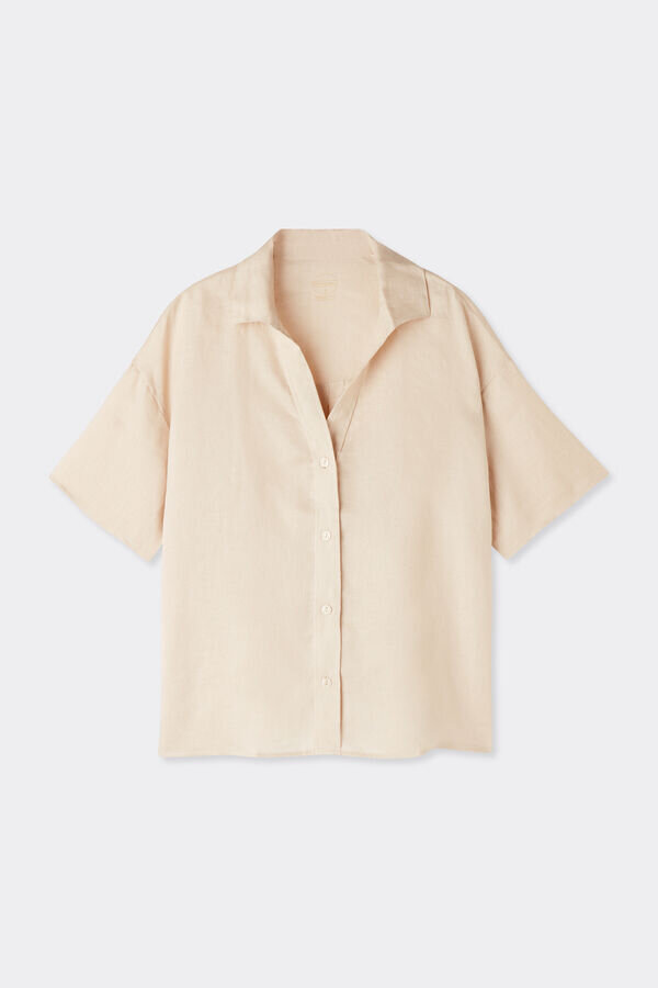 Kortärmad skjorta i ren linne Kortärmad skjorta i ren linne