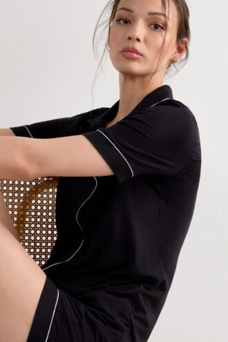 Kortärmad skjorta med knappar i modal