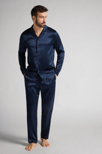 Lång pyjamas i siden