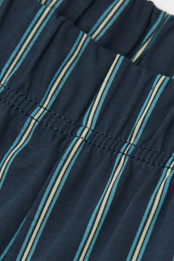 Lång pyjamas i tryckt premiummerceriserad bomull Lång pyjamas i tryckt premiummerceriserad bomull