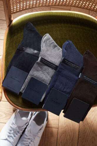 Långa sockor i egyptisk bomullssatin