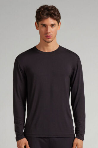 Mjuk långärmad topp i silke