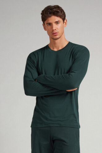 Mjuk långärmad topp i silke