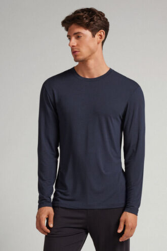 Mjuk långärmad topp i silke