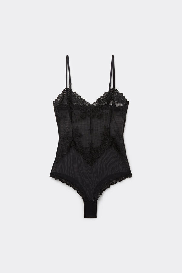 Pretty Flowers Lace Bodysuit i tyll och spets med blommor Pretty Flowers Lace Bodysuit i tyll och spets med blommor