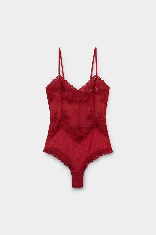 Pretty Flowers Lace Bodysuit i tyll och spets med blommor Pretty Flowers Lace Bodysuit i tyll och spets med blommor