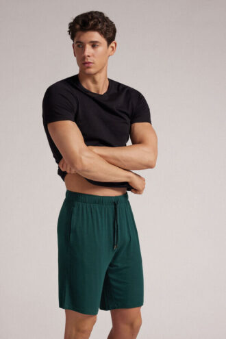 Shorts i silke och modal