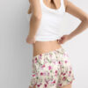 Silkeshorts med Pretty Flowers-mönster Silkeshorts med Pretty Flowers-mönster