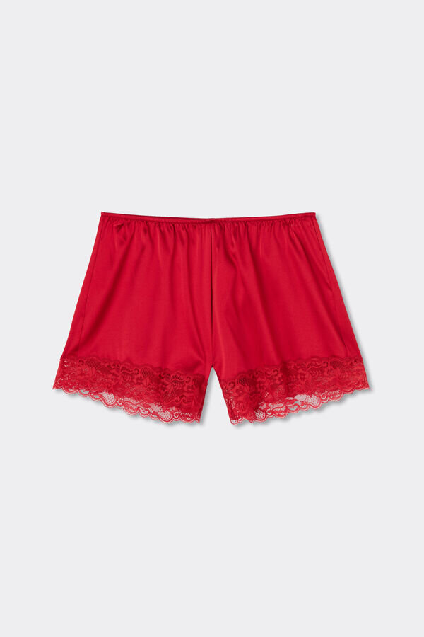 Silkeshorts med spets Silkeshorts med spets