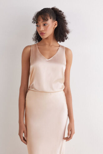 Silkeslinne med V-ringning