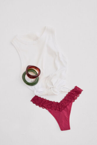 Spets och mikrofiber 80-talsstil Brazilian