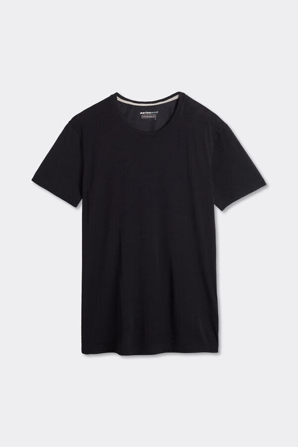 Stretchig kortärmad T-shirt i merinoull Stretchig kortärmad T-shirt i merinoull