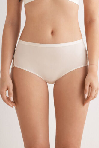 Trosor med hög midja i mikrofiber och spets