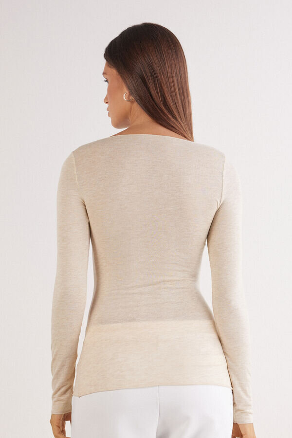 Ultralätt topp i modal och kashmir med båthals Ultralätt topp i modal och kashmir med båthals