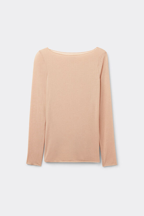 Ultralätt topp i modal och kashmir med båthals Ultralätt topp i modal och kashmir med båthals