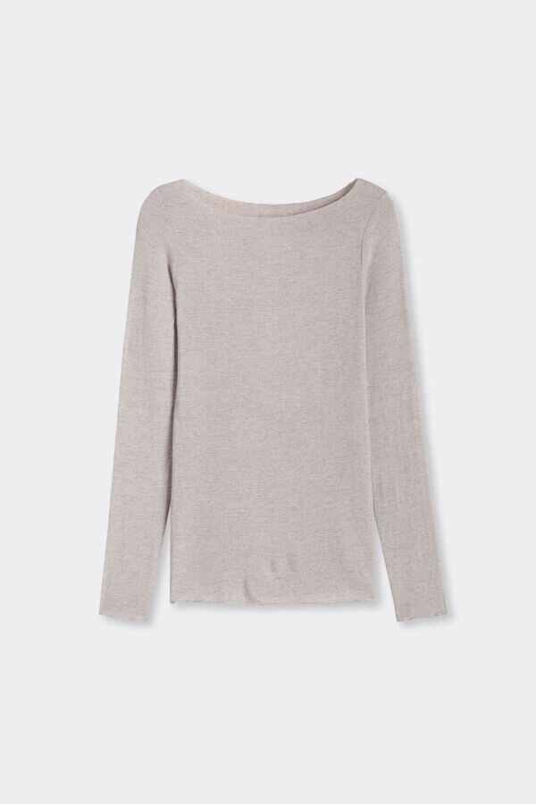 Ultralätt topp i modal och kashmir med båthals Ultralätt topp i modal och kashmir med båthals