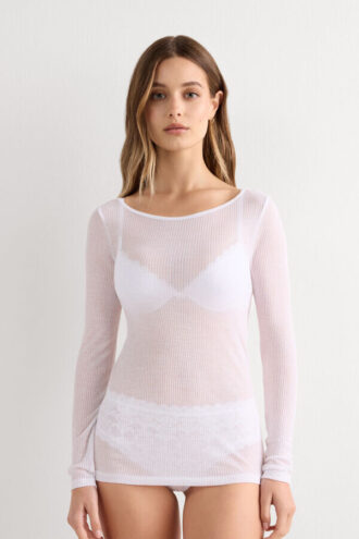 Ultranaturlig långärmad topp med kashmir